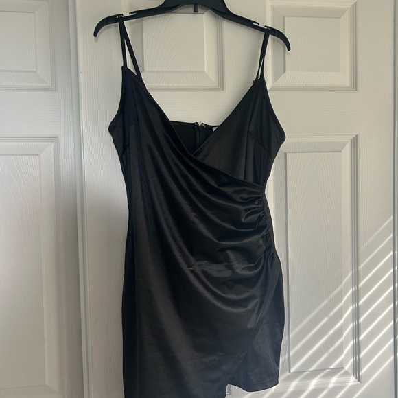 Windsor Better Be Black Satin Dress - Picture 2 of 4